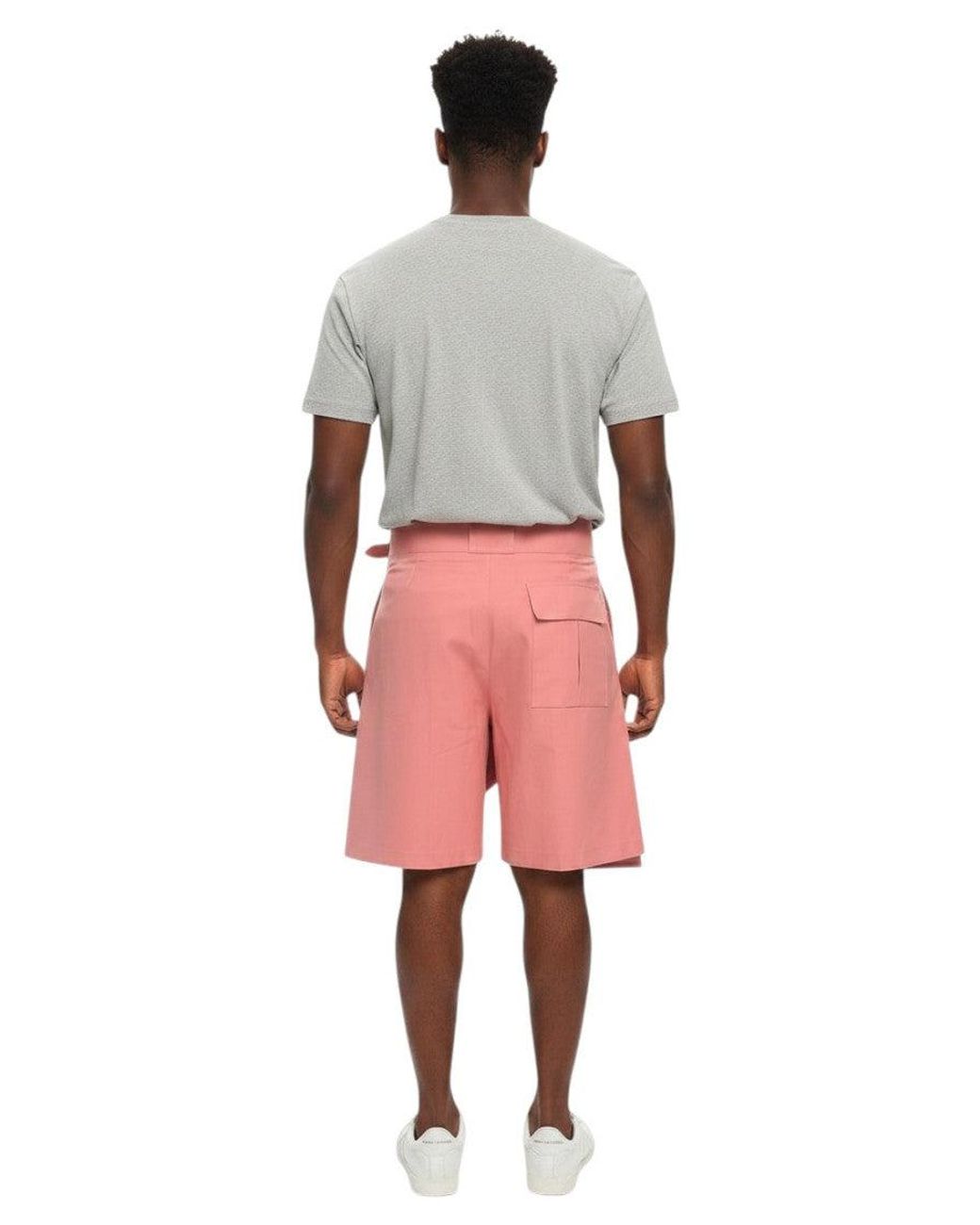 Dior Pink Relaxed Solid Shorts for men