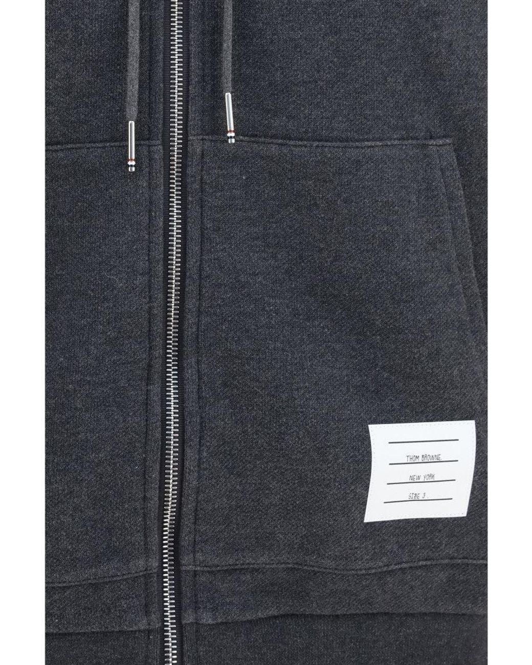 Thom Browne Blue Dark Stripes Hoodie for men