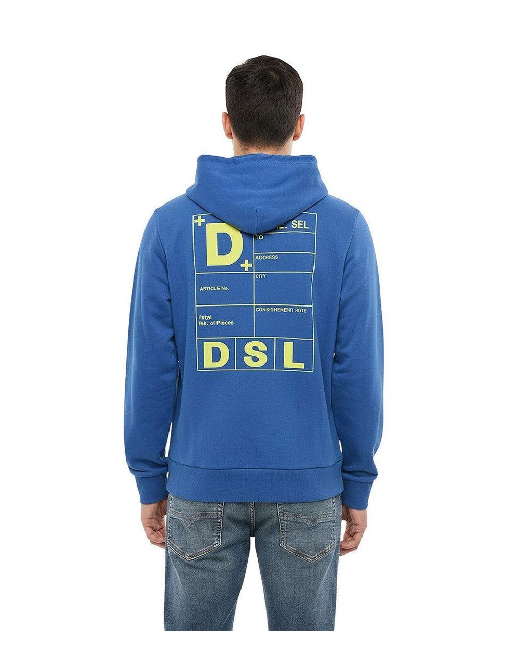 DIESEL Blue Logo Regular Hoodie for men