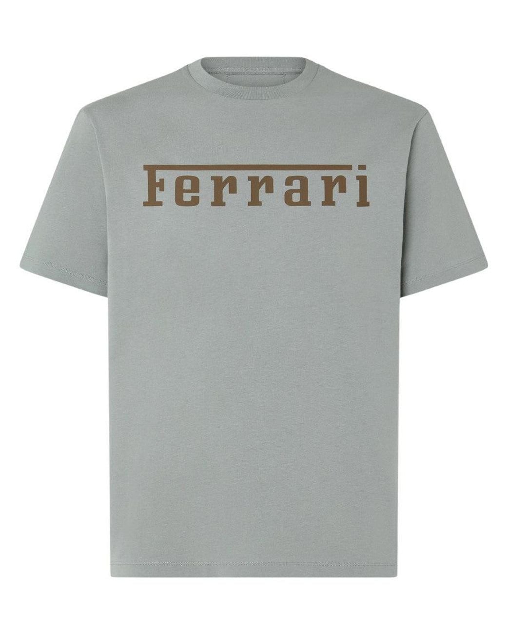 Ferrari Gray Crew Neck T-Shirt for men