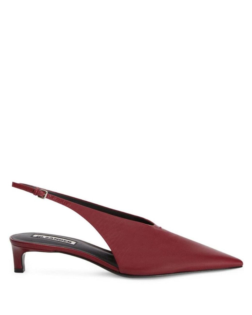Jil Sander Red Slingback Pumps