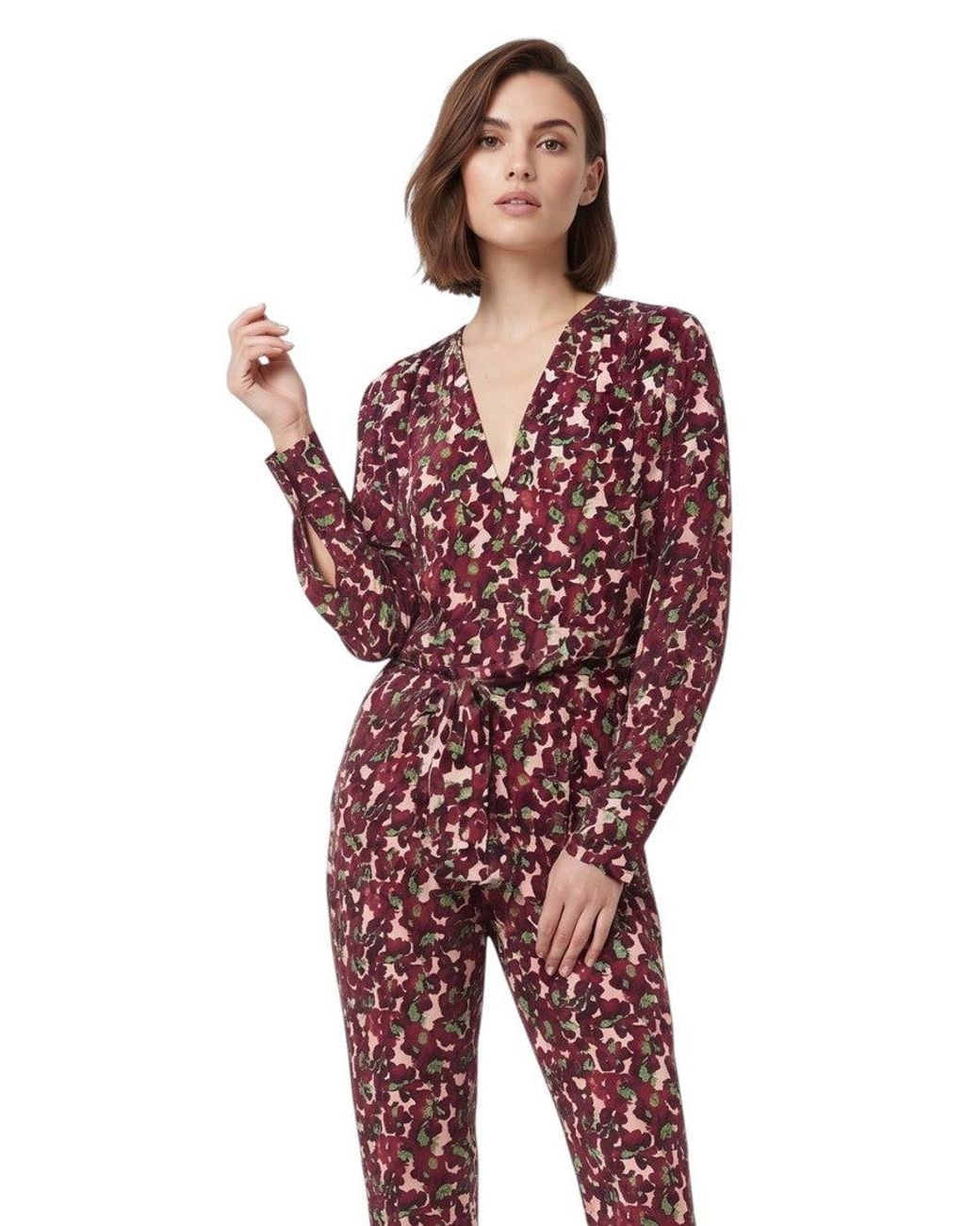 Stella McCartney Red Floral V Neck Jumpsuit