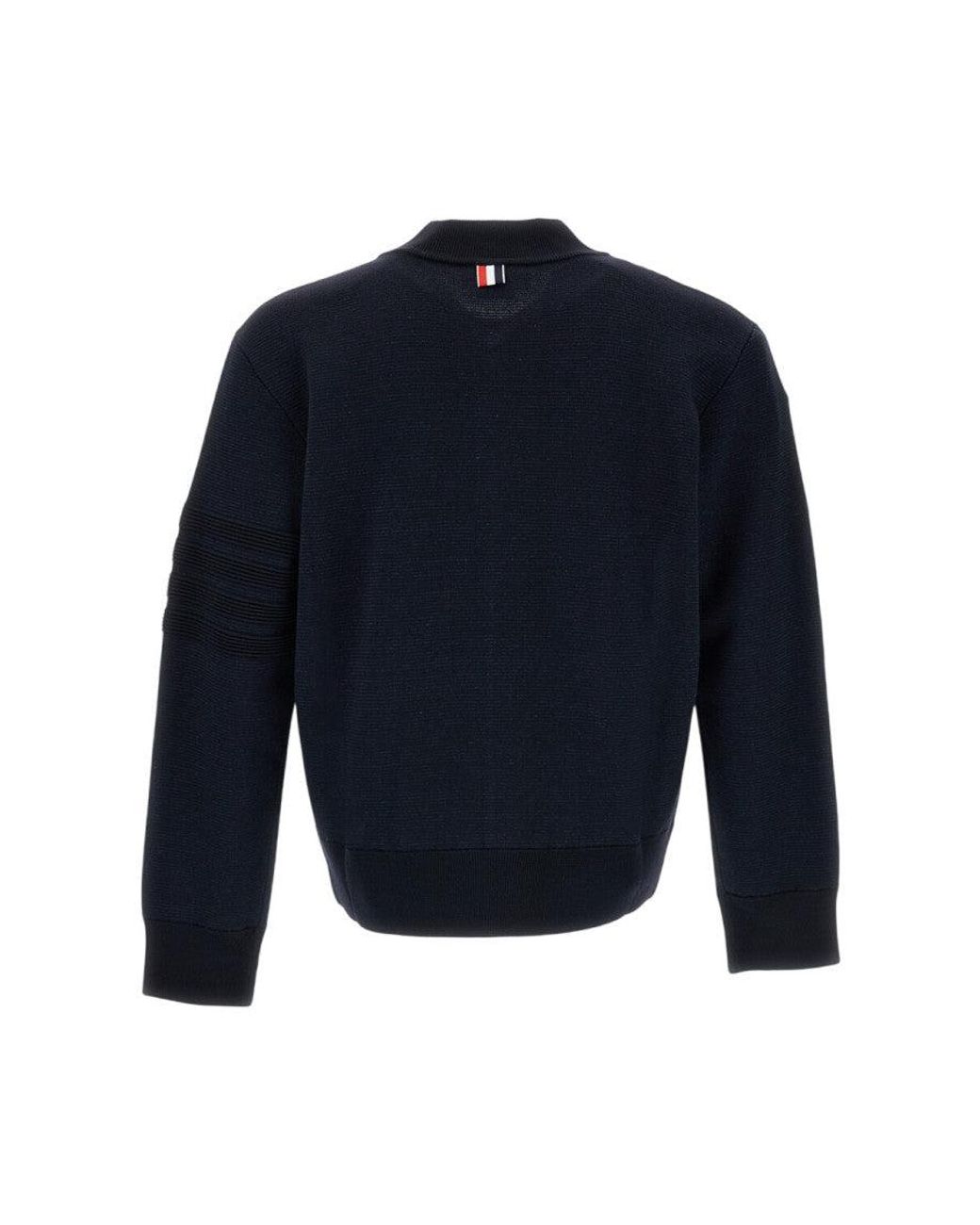 Thom Browne Blue Cotton Ottoman Milano Bomber Jacket for men