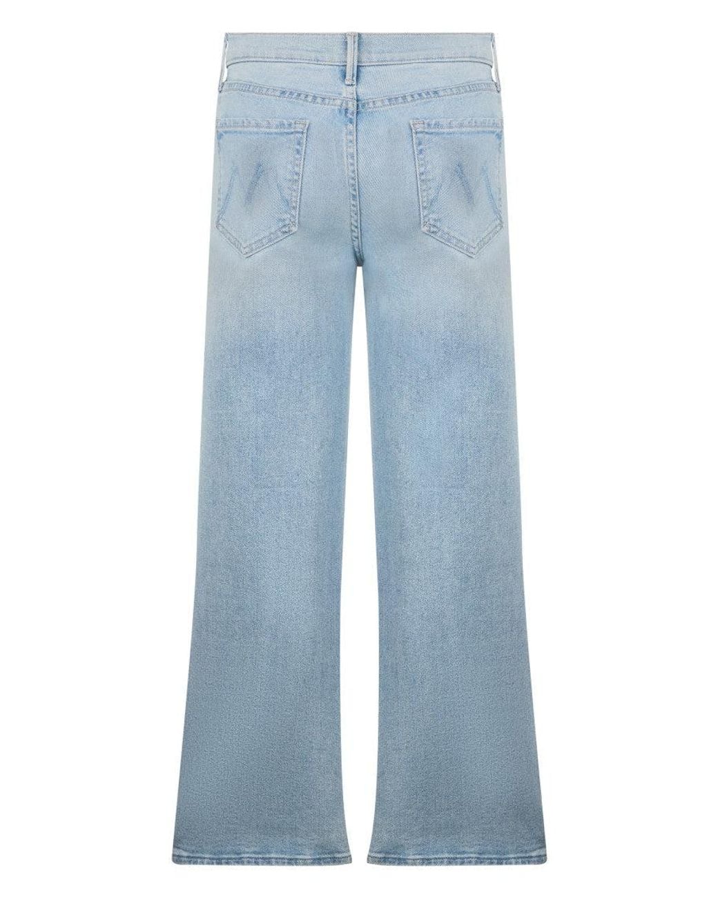 Mother Blue Light Flared High Rise Jeans