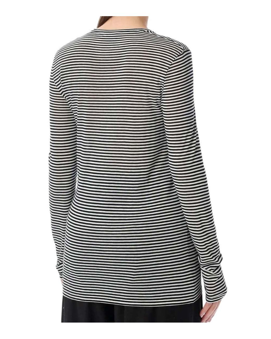 Tom Ford Blue Crew Neck Stripes T-Shirt