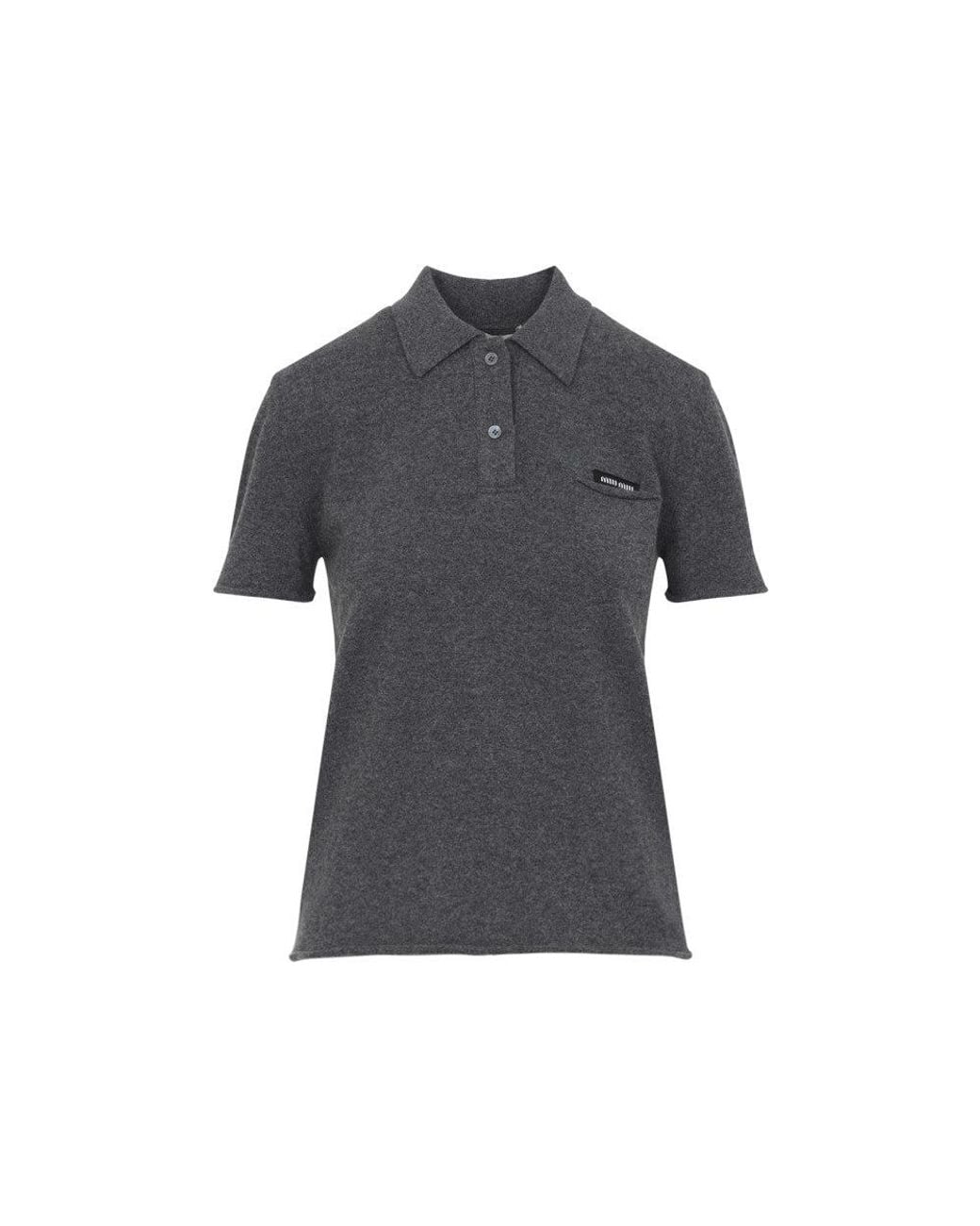 Miu Miu Gray Logo Polo