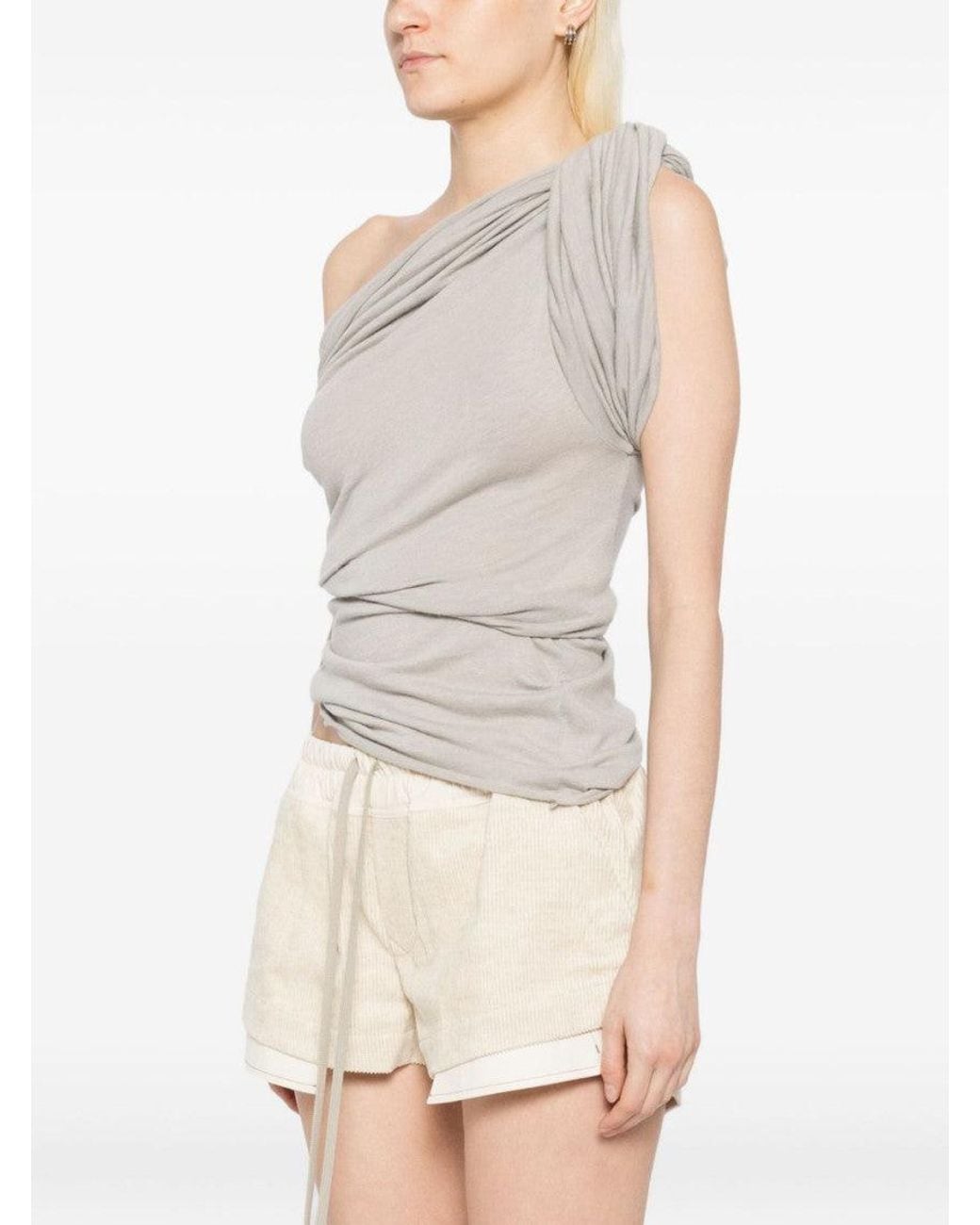 Rick Owens White Twist Cotton Top