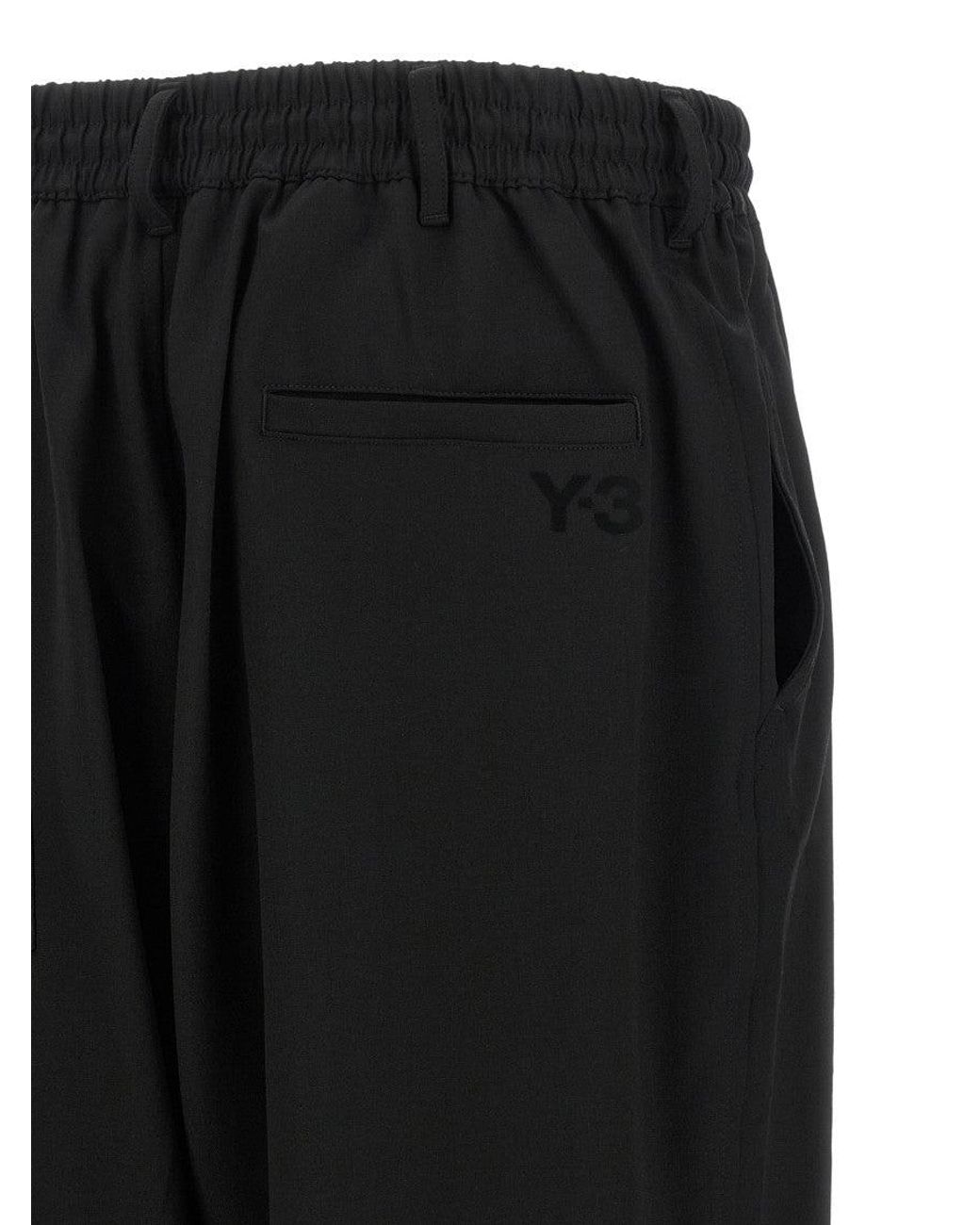 Y-3 Black 'D-Ring' Wide Pants for men