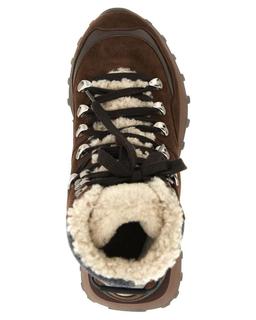 Brunello Cucinelli Brown Lace-Up Ankle Boots