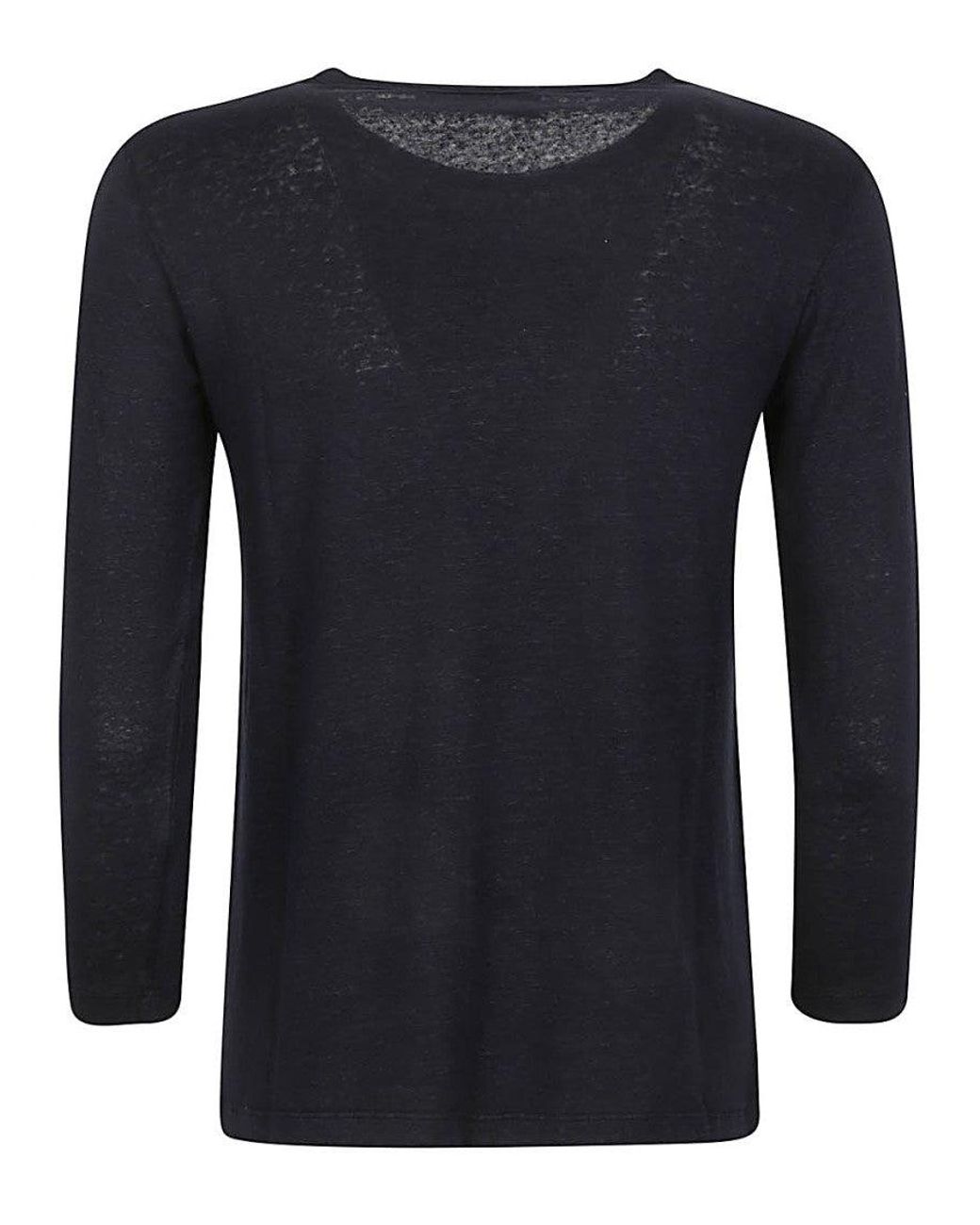 Base London Black Linen Jersey T-Shirt