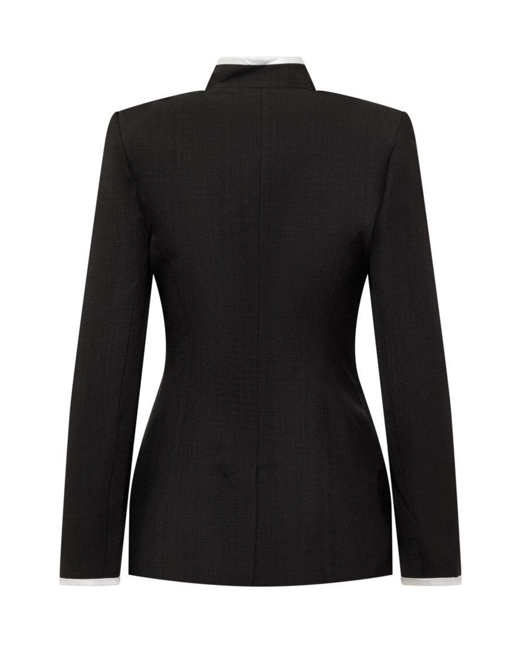 Casablanca Black Solid Mandarin Collar Blazer