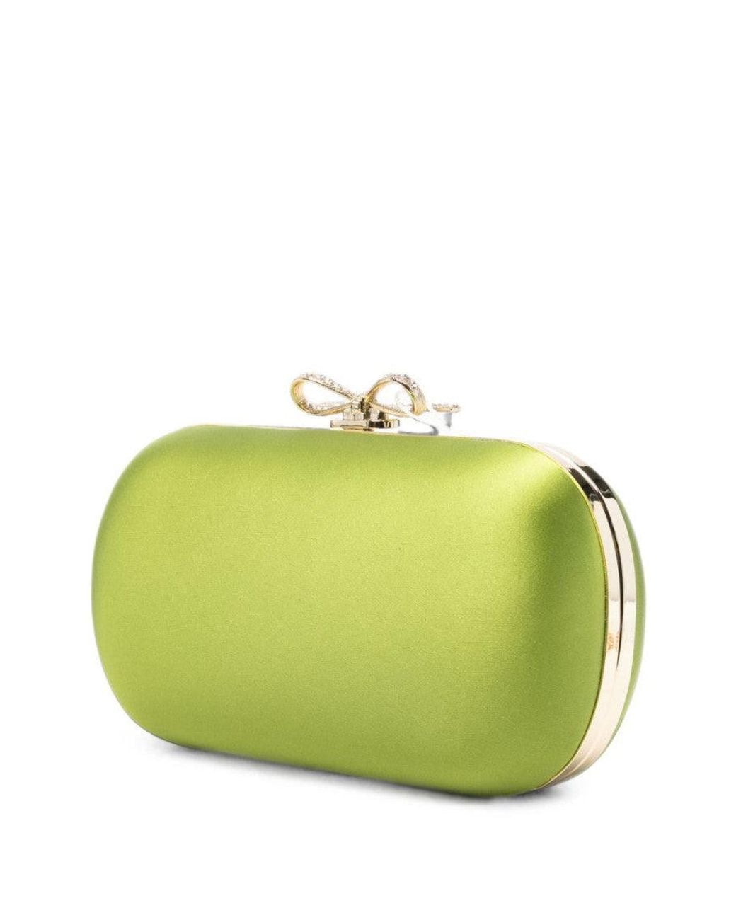 Self-Portrait Green Bow Clutch