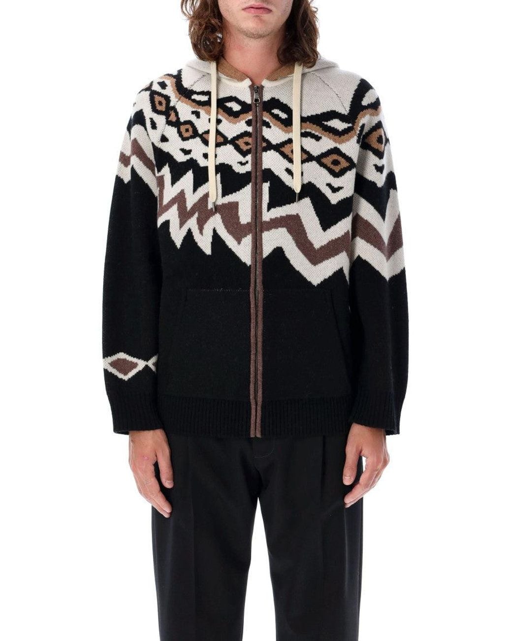 Neil Barrett Blue Norway Knitted Hoodie for men