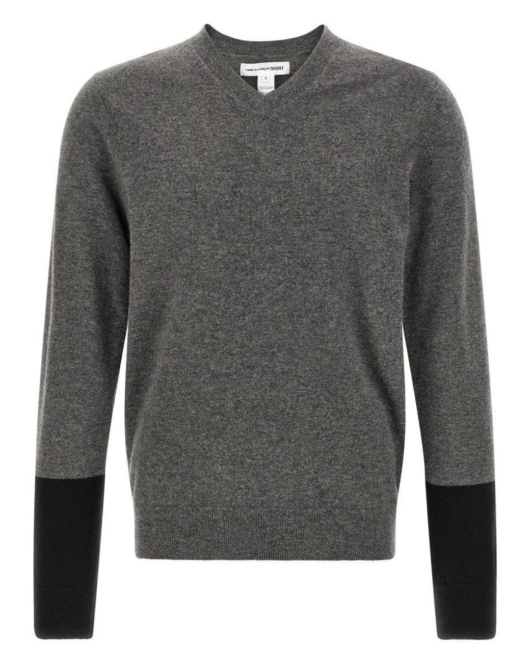 Comme des Garçons Gray Comme Des Garcons Shirt Color-Block Sweater for men