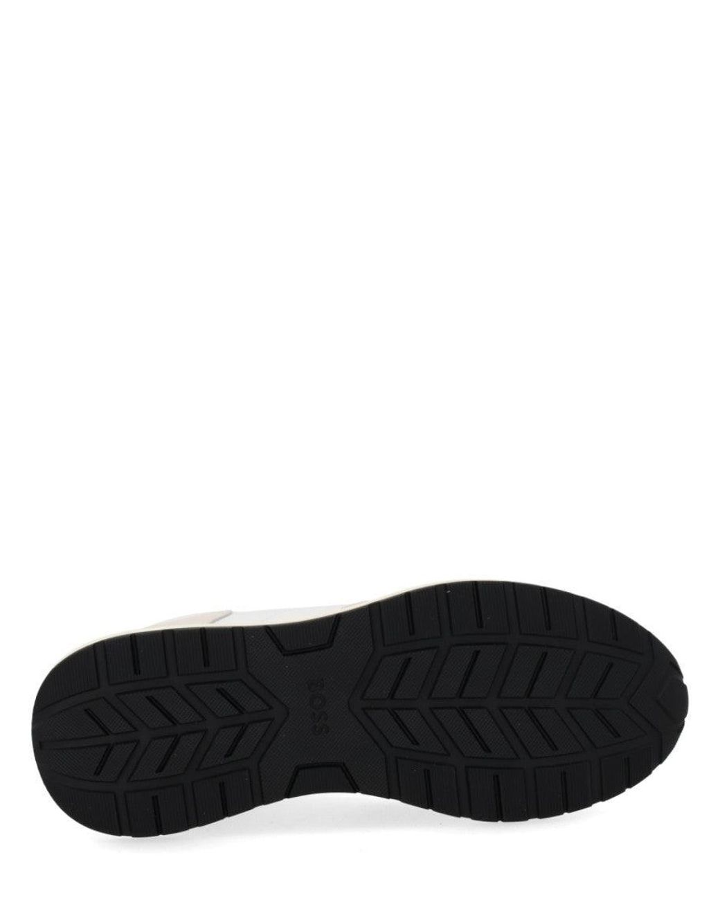 Boss White Solid Vinston Sneakers for men