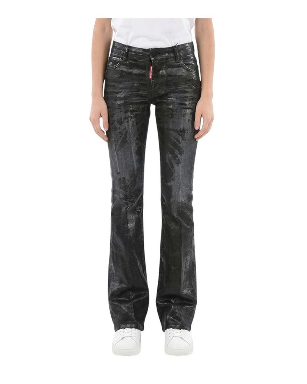 DSquared² Black Flared Mid Rise Jeans