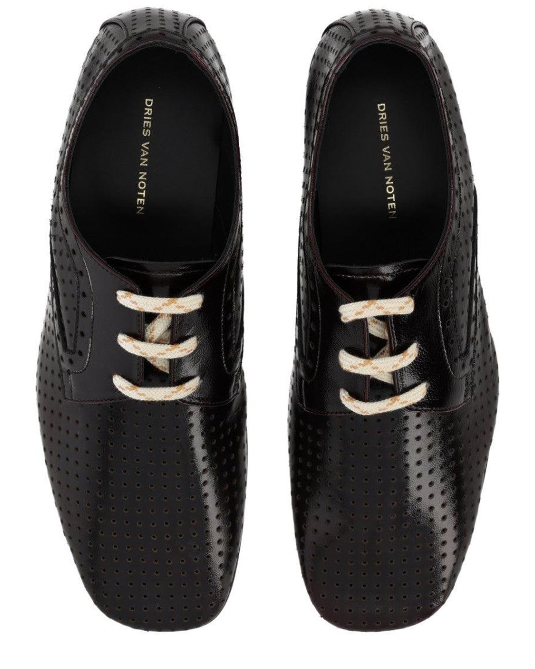 Dries Van Noten Brown Leather Lace-Up Shoes