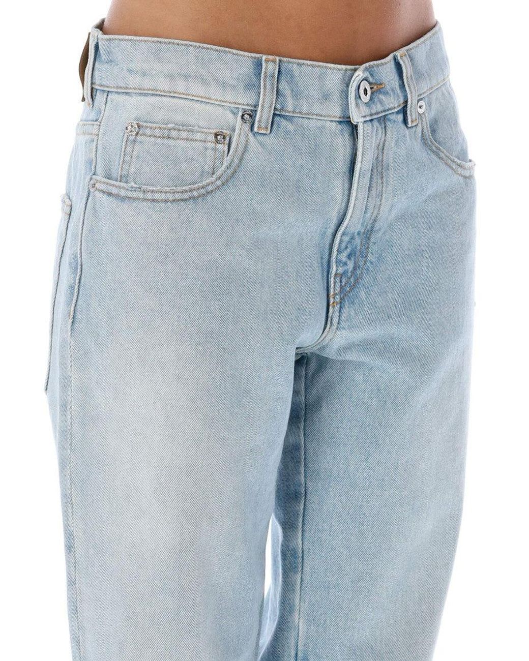 Off-White c/o Virgil Abloh Blue Loose Low Rise Jeans