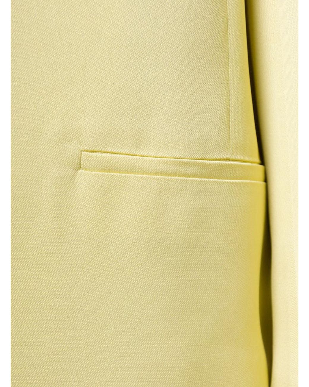 Jil Sander Yellow Split Back Blazer With Belt