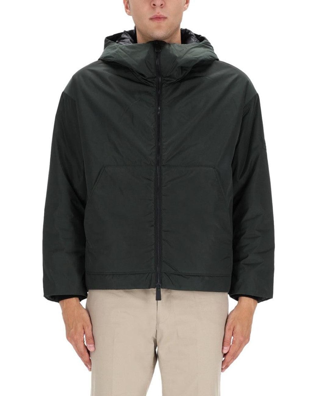 Premiata Black Dark Solid Hood Jacket for men