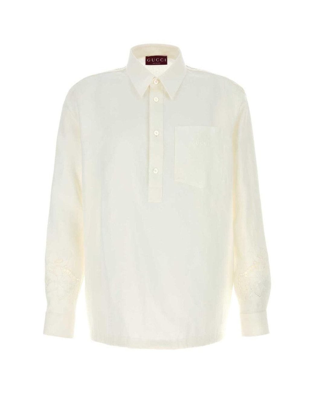 Gucci White Regular Solid Shirt for men