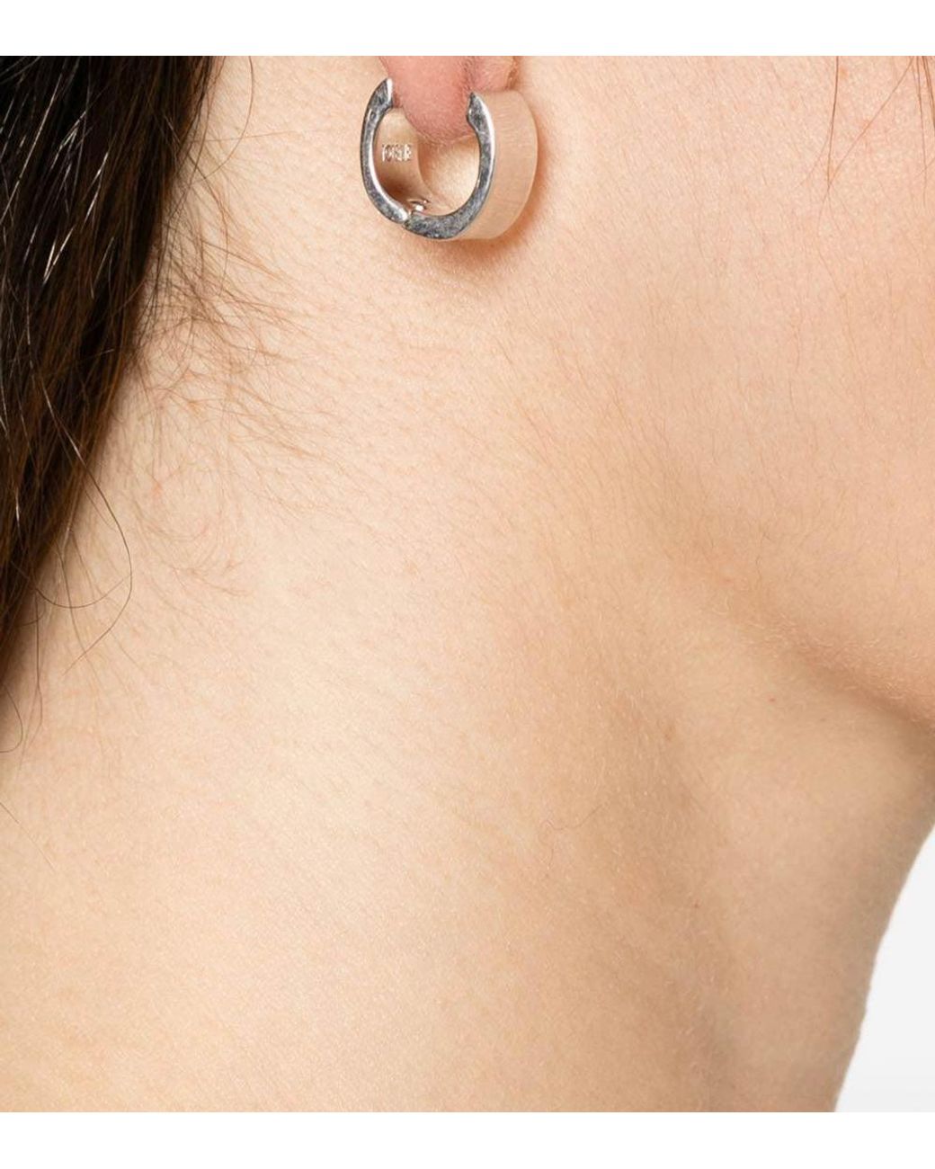 Totême White Huggies Earrings
