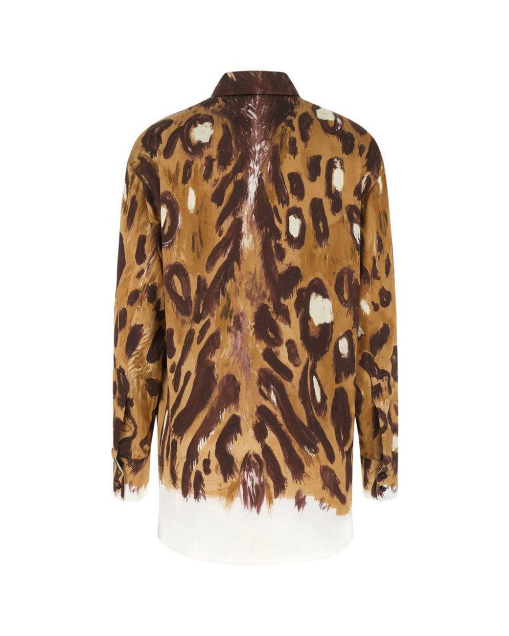 Marni Brown Printed Satin Oversize Shirt