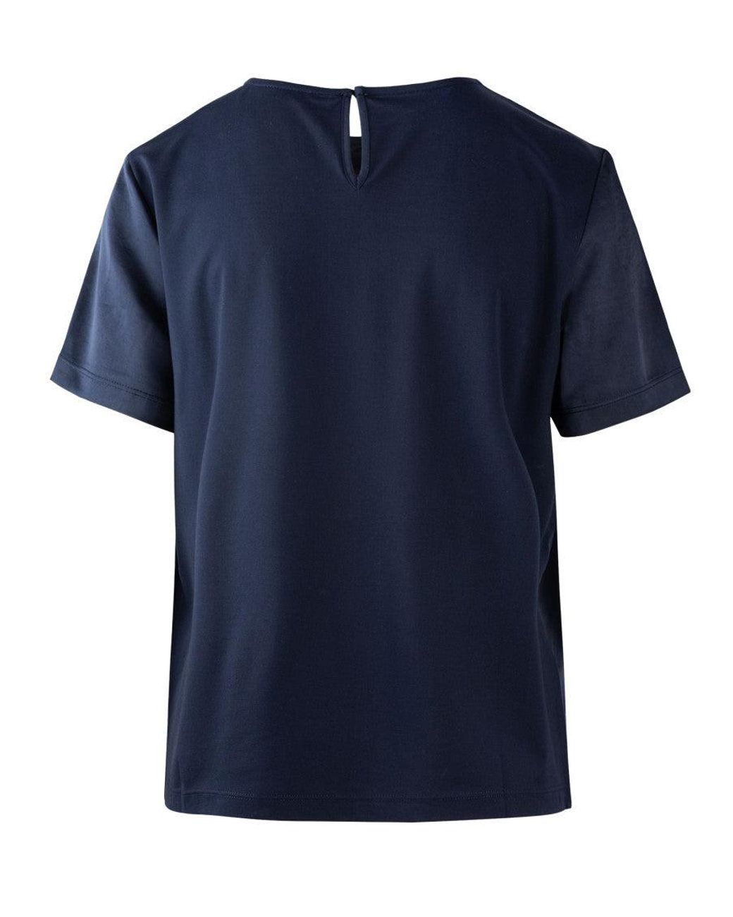 Weekend by Maxmara Blue Solid Round Neck T-Shirt
