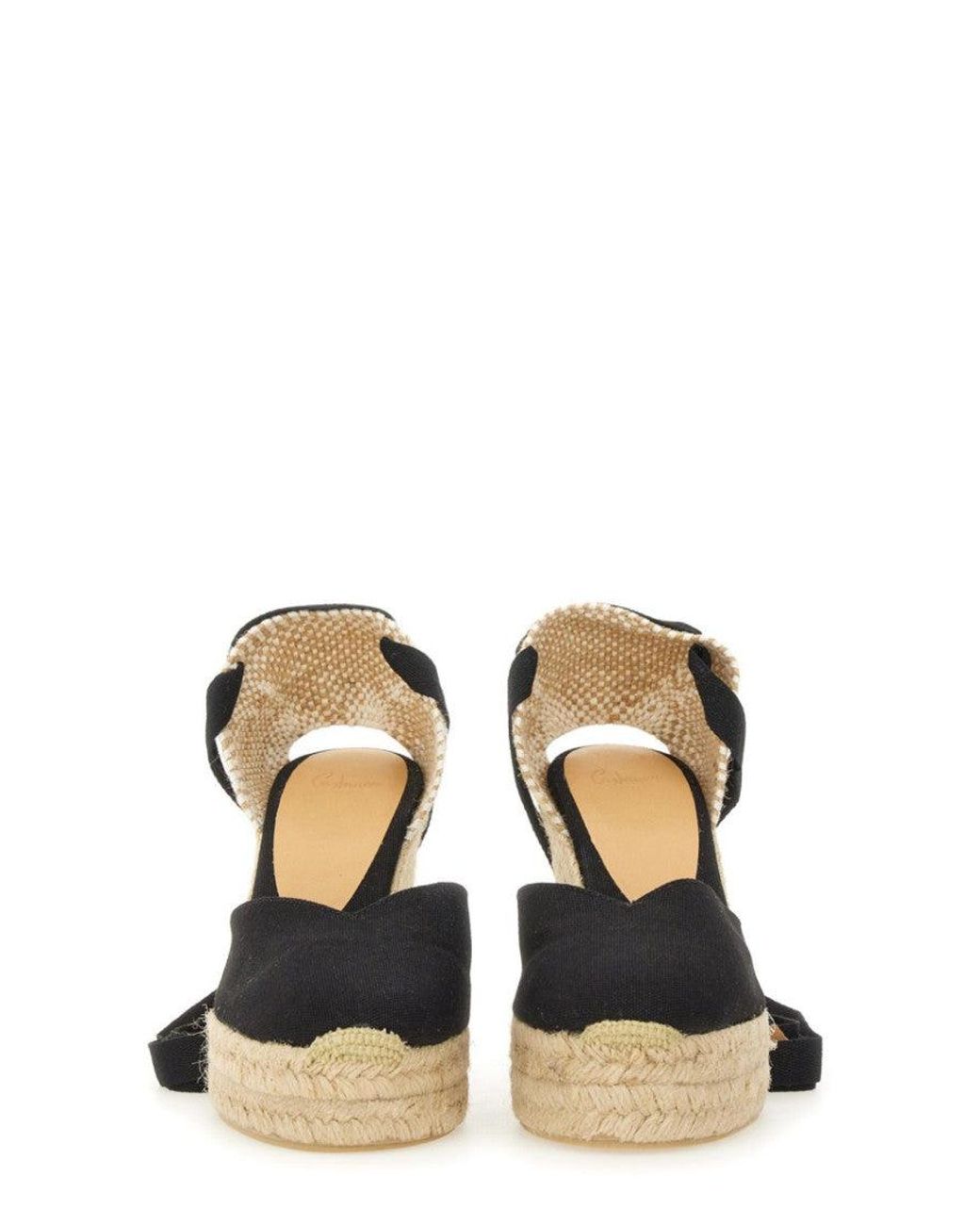 Castaner Black Solid Clear Wedges
