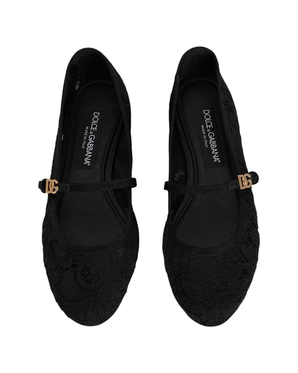 Dolce & Gabbana Black Logo Taormina Ballet Flats