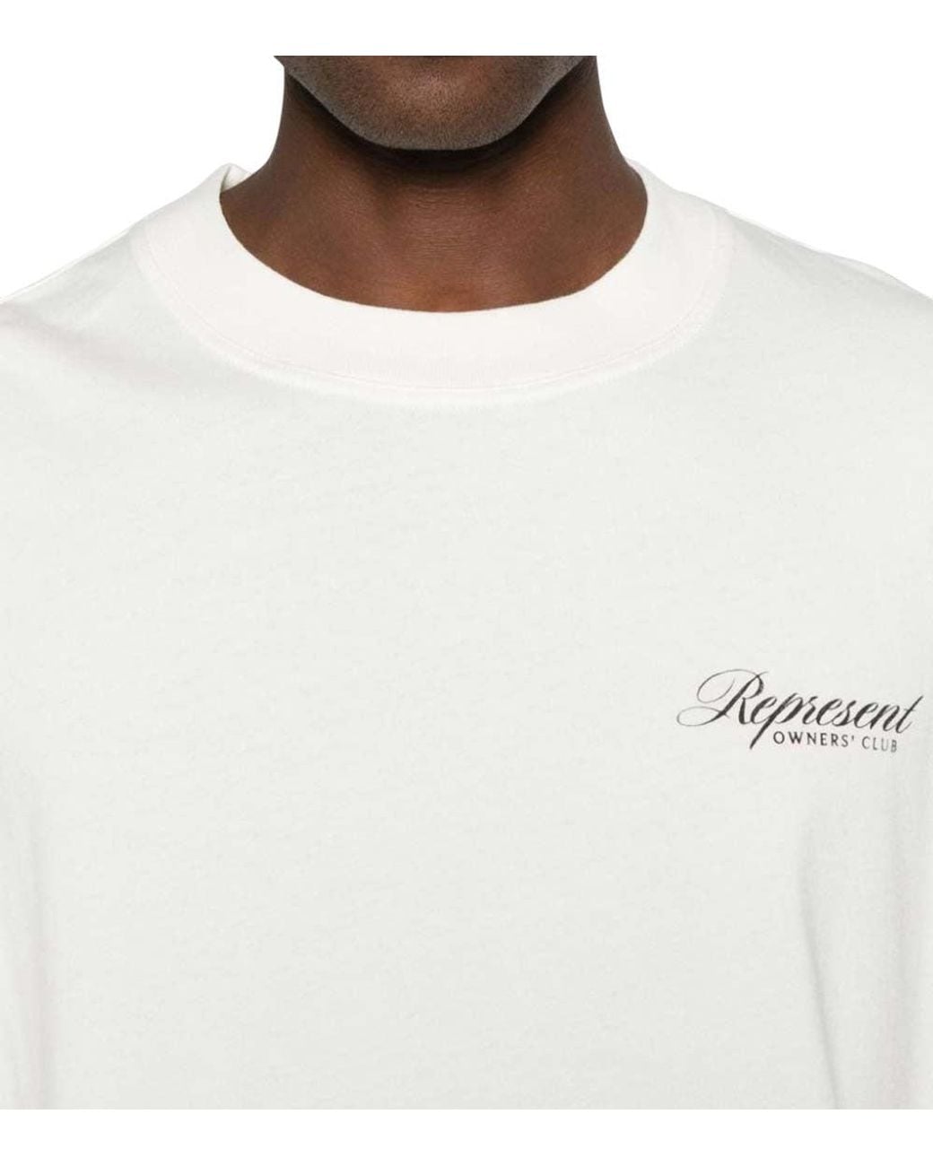 Represent White Crew Neck T-Shirt for men