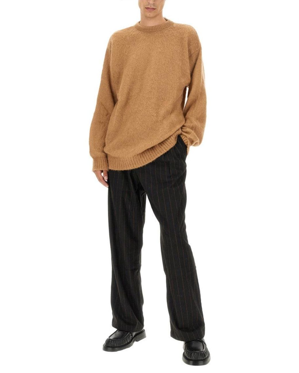 FAMILY FIRST Natural Crew Neck Sweaters for men