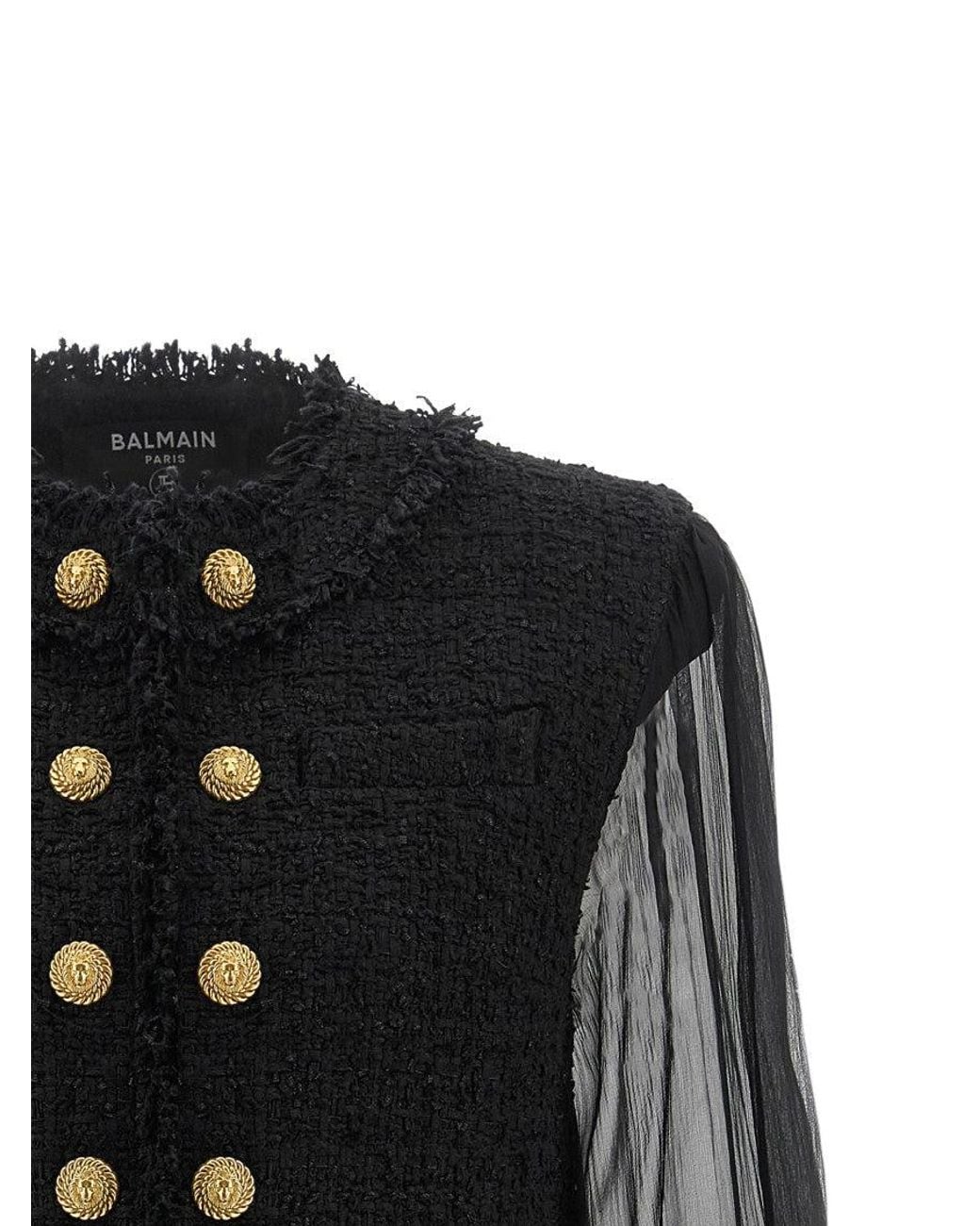 Balmain Black Round Neck Jacket