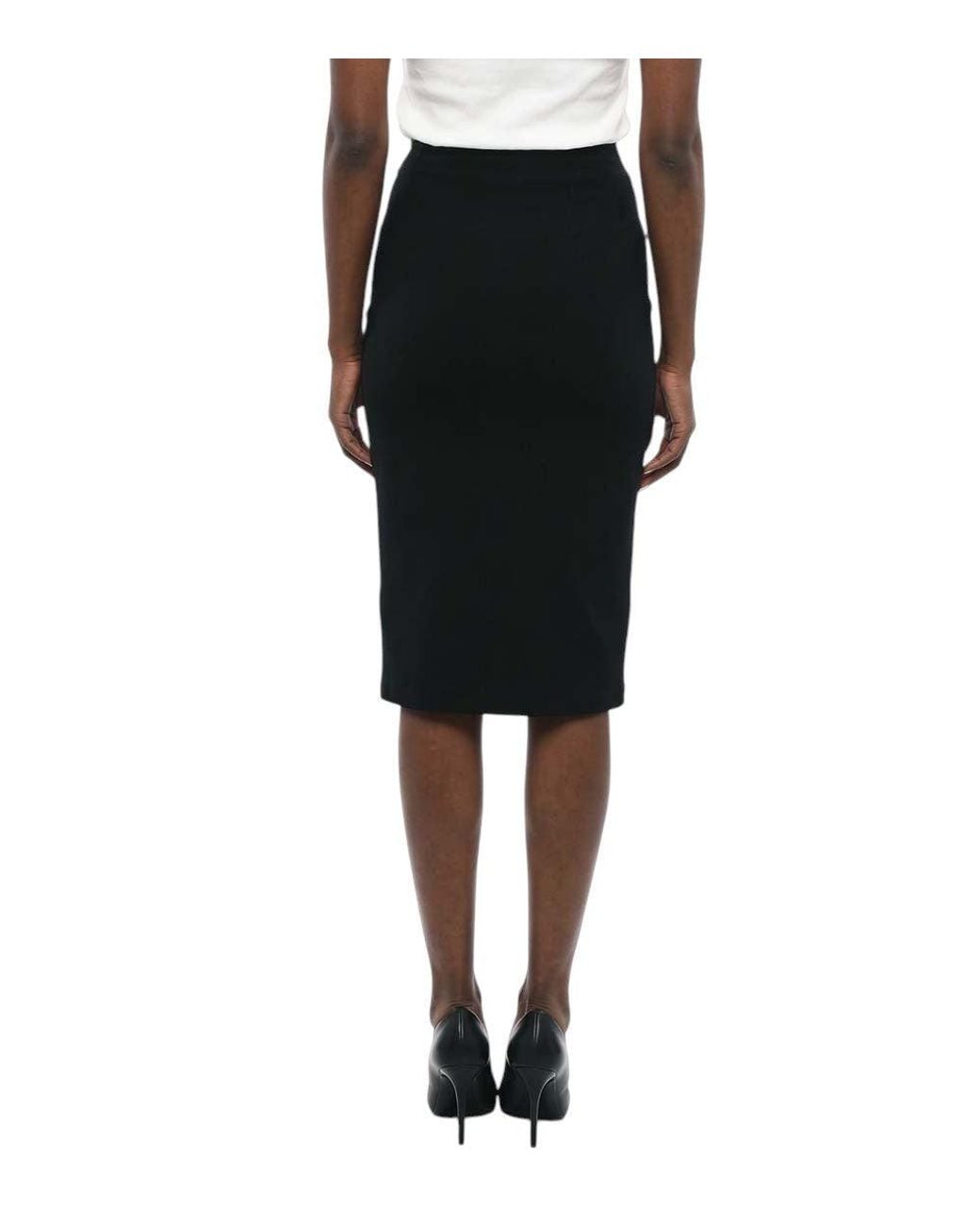 Off-White c/o Virgil Abloh Black Solid Knee Length Skirt