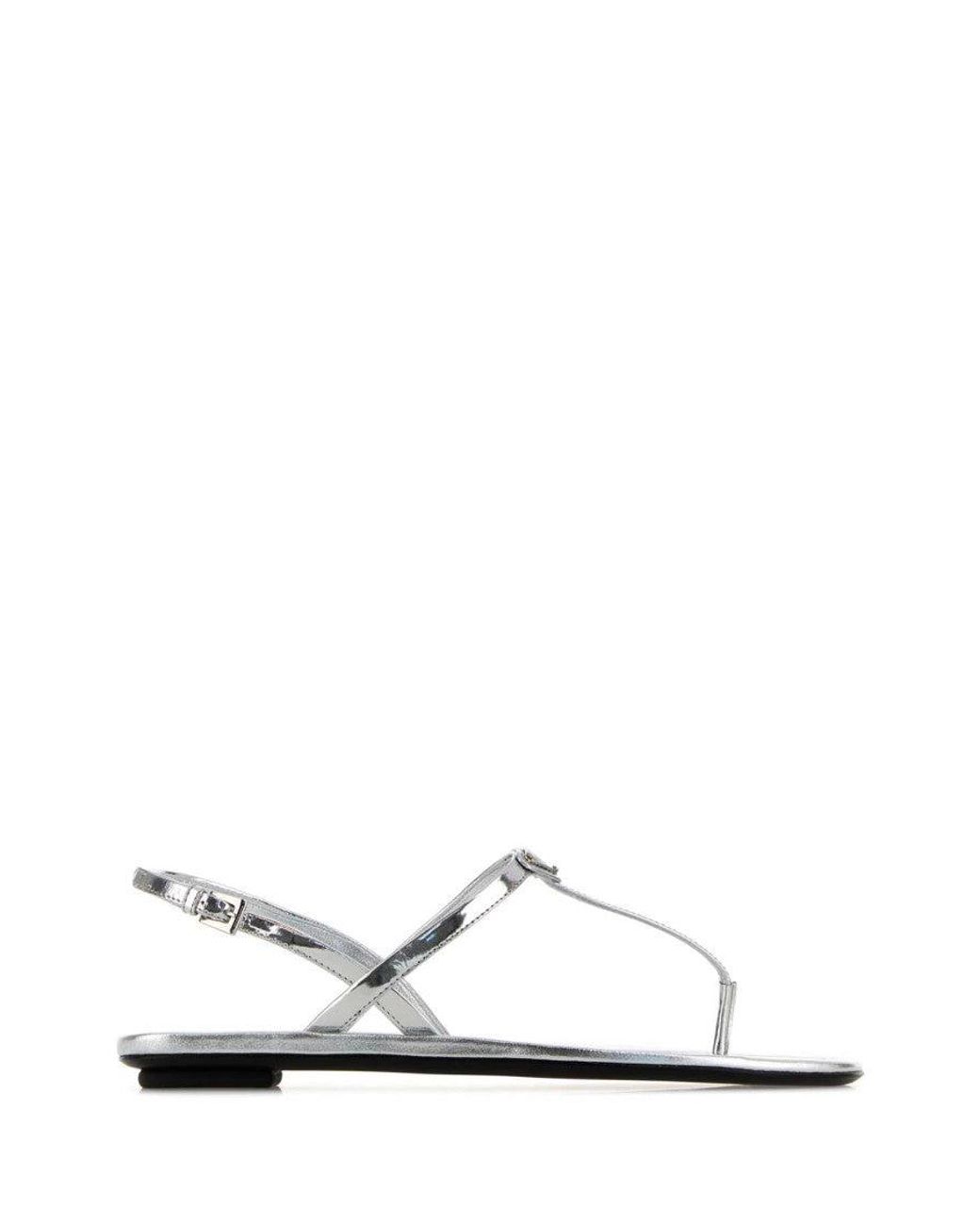 Prada White Solid Sandals
