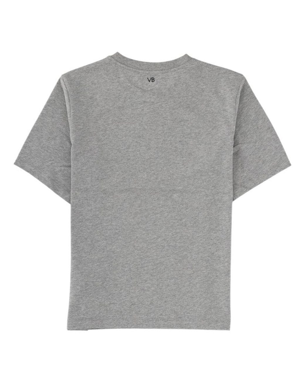 Victoria Beckham Gray Graphic Crew Neck T-Shirt