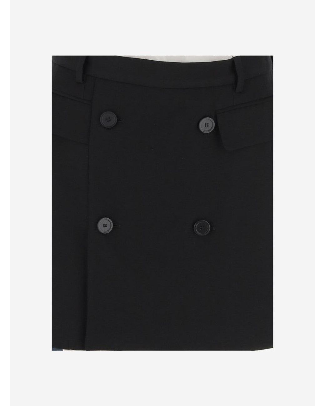 Balenciaga Black Tailored Mini Skirt