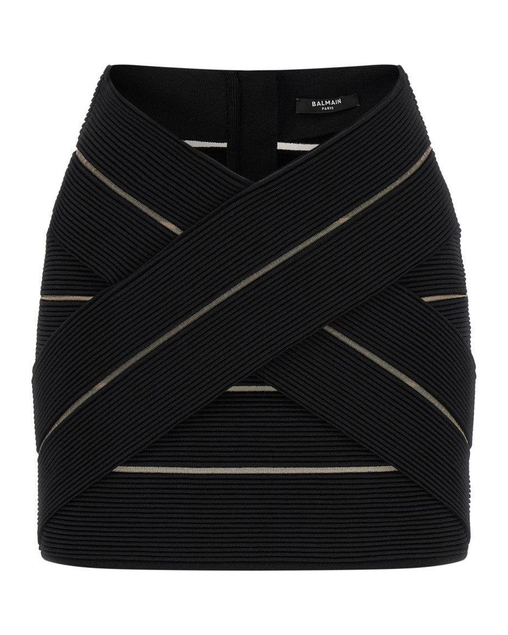 Balmain Black V-Shaped Waist Skirt