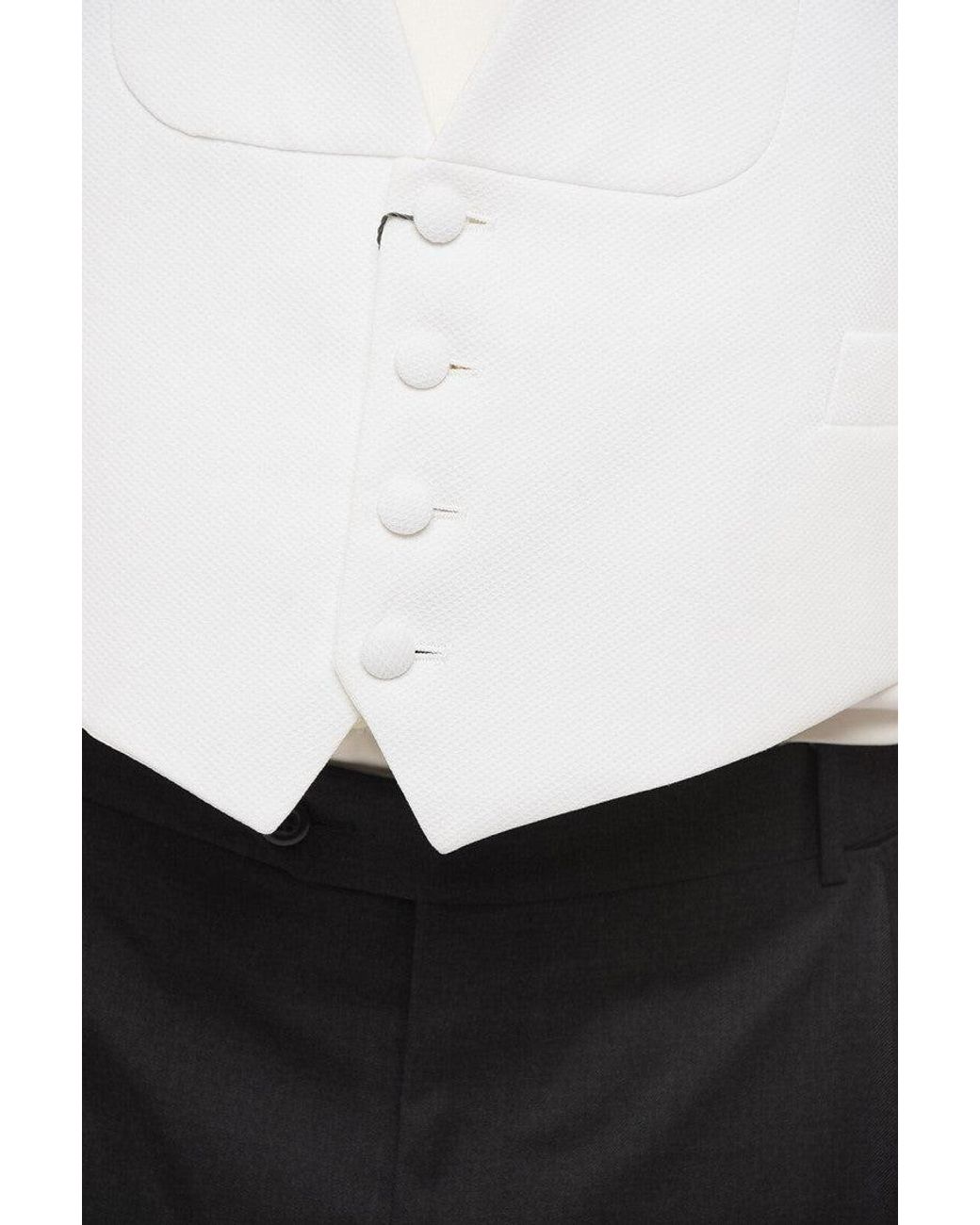 Corneliani White Honeycomb Waistcoat for men