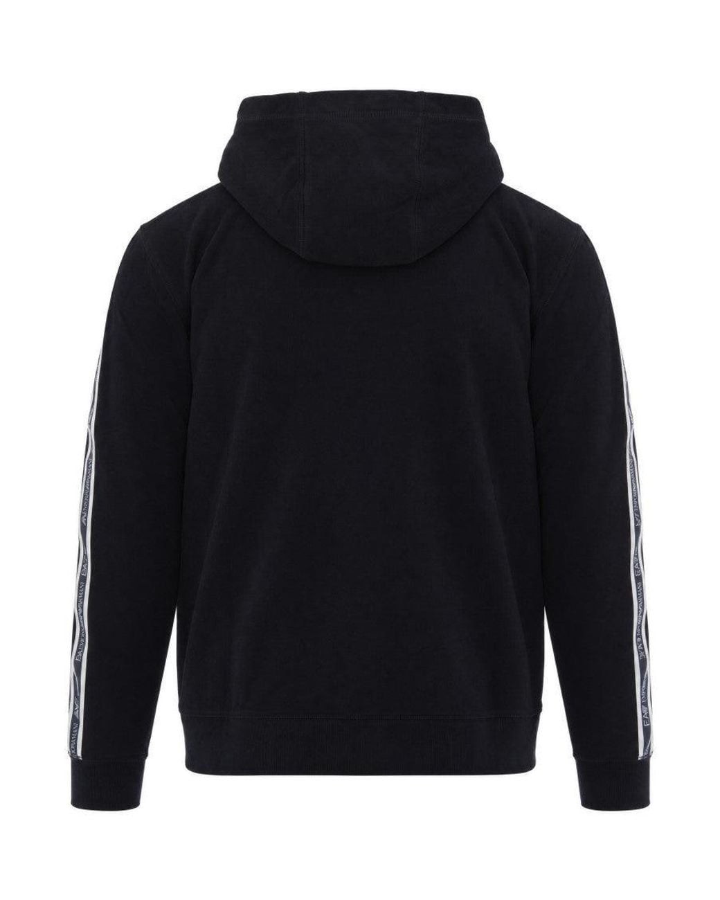 EA7 Black Regular Logo Hoodie for men