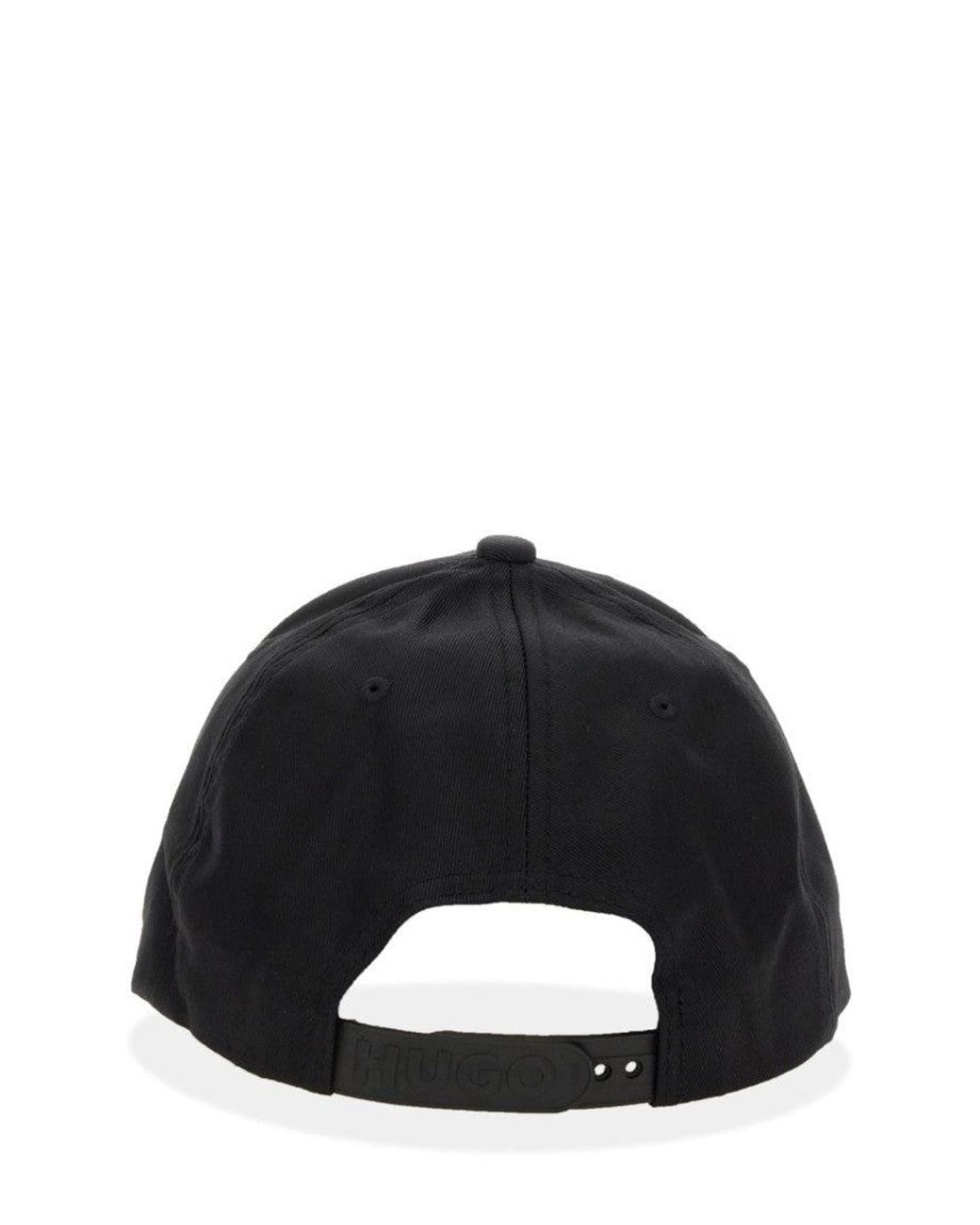 HUGO Black Embroidered Logo Baseball Hat for men