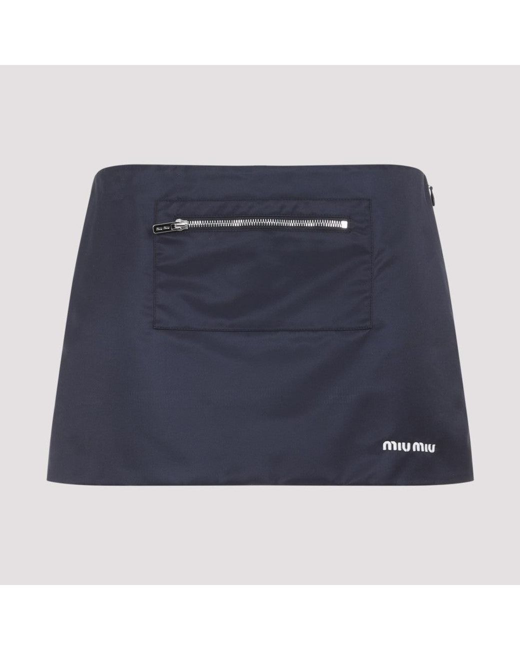 Miu Miu Blue Logo Skirt