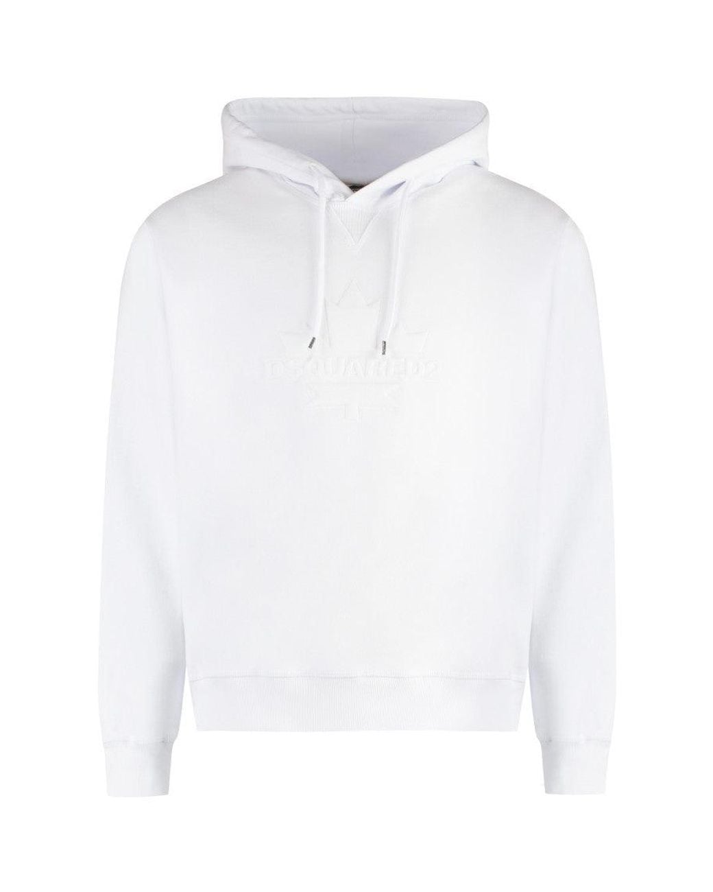 DSquared² White Cotton Hoodie for men