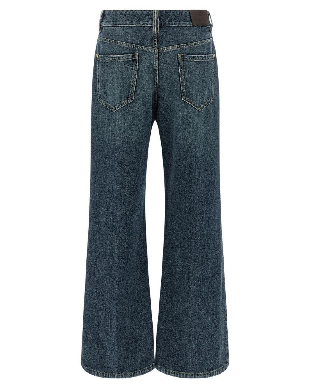 Brunello Cucinelli Blue Loose Mid Rise Jeans