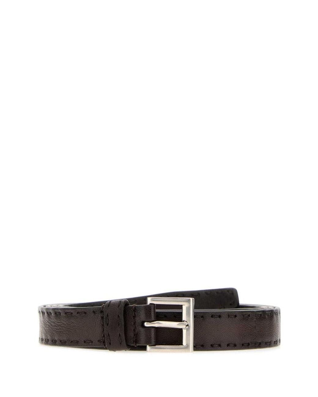 Prada White Logo Buckle Belt