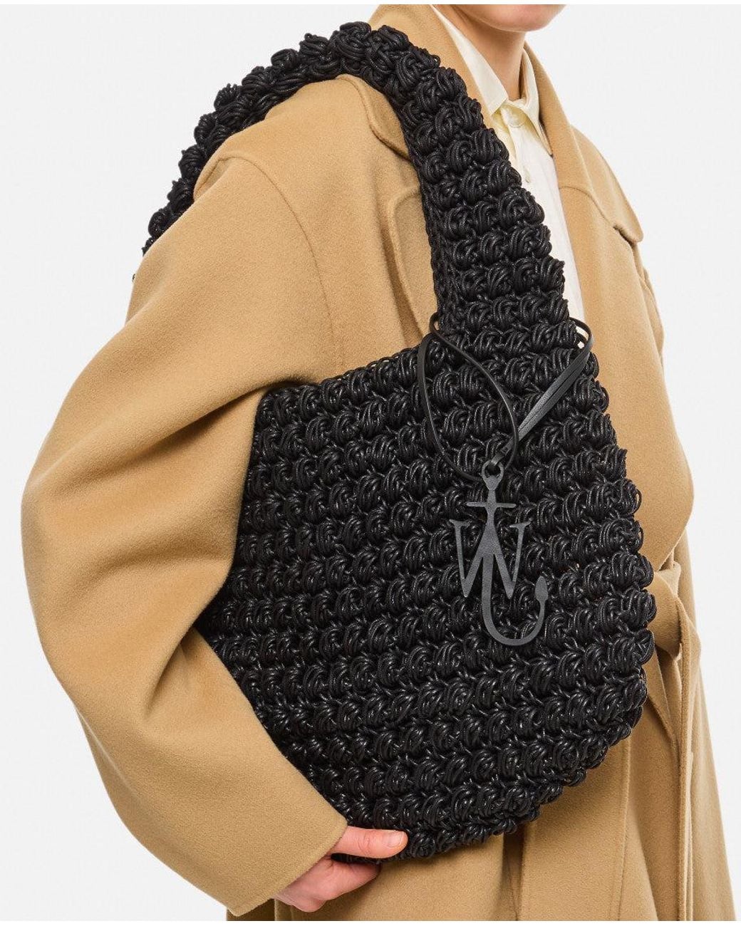 J.W. Anderson Black Large Popcorn Hobo Bag