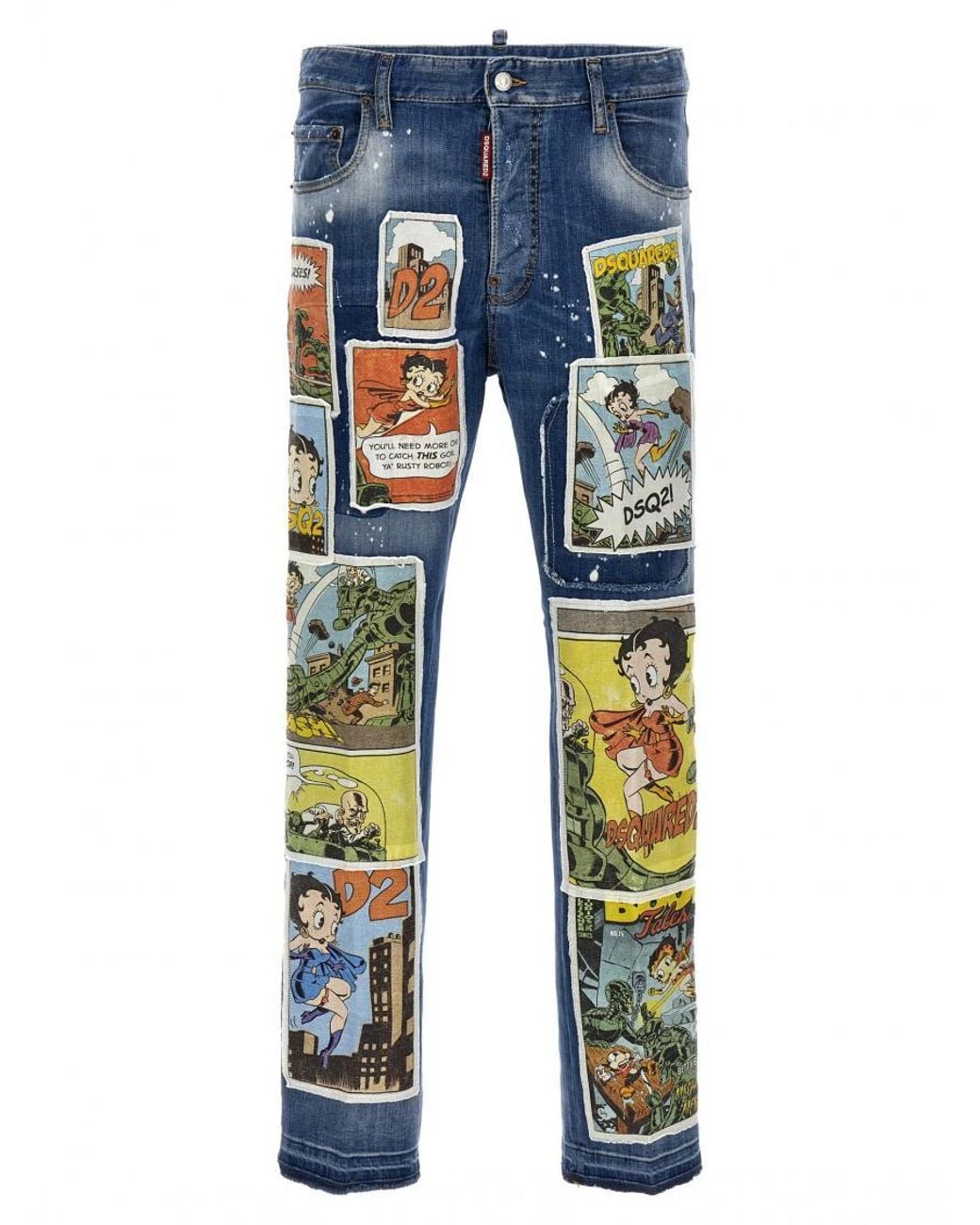 DSquared² Blue Patchwork Jeans for men
