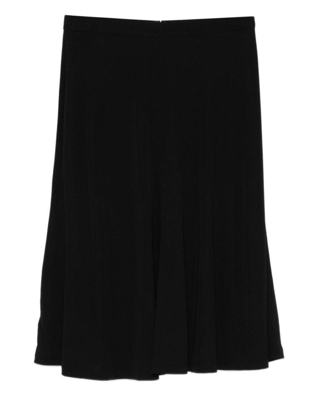 Totême Black Solid Midi Skirt