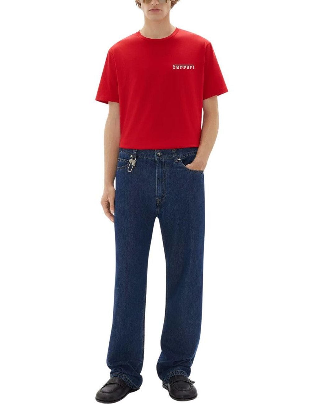Ferrari Red Crew Neck T-Shirt for men
