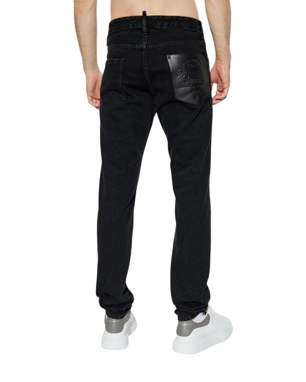 DSquared² Black Slim Mid Rise Jeans for men